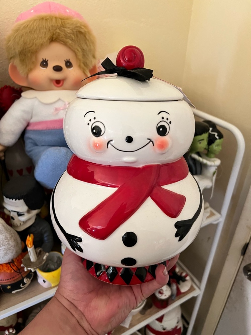 JOHANNA PARKER SNOWMAN CANISTER COOKIE JAR